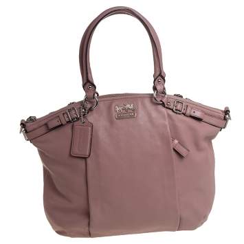 Pre Owned Coach Pink Leather Madison Satchel