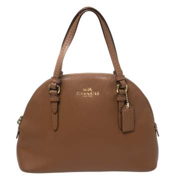 Pre Owned Coach Brown Leatehr Small Peyton Satchel