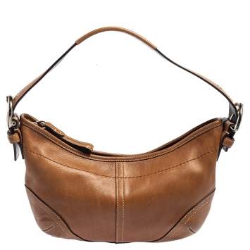 Pre Owned Coach Brown Leather Mini Soho Hobo