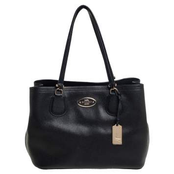 Pre Owned Coach Black Leather Kitt Caryall Tote
