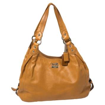 Pre Owned Coach Tan Leather Madison Mia Hobo