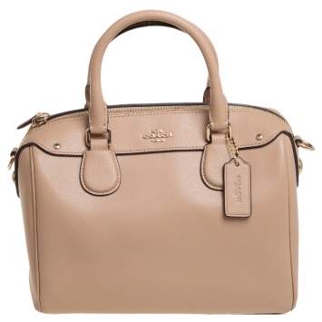 Pre Owned Coach Beige Leather Mini Bennett Satchel