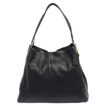 Pre Owned Coach Black Leather Edie Shoulder Bag