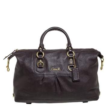 Pre Owned Coach Mocha Brown Leather Ashley Satchel