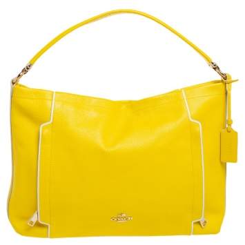 Pre Owned Coach Yellow Leather Scout Hobo