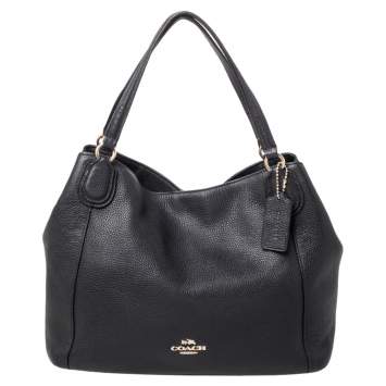 Coach Black Leather Edie Shoulder Bag