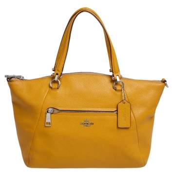 Pre Owned Coach Mustard Yellow Leather Prairie Satchel