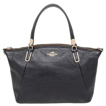 Pre Owned Coach Black Pebbled Leather Kelsey Satchel