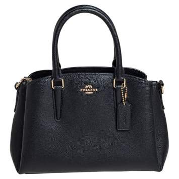 Pre Owned Coach Black Leather Mini Christie Carryall Satchel