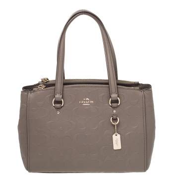 Pre Owned Coach Grey Signature Leather Margot Satchel