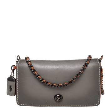 Pre Owned Coach Multicolor Leather Dinky Crossbody Bag