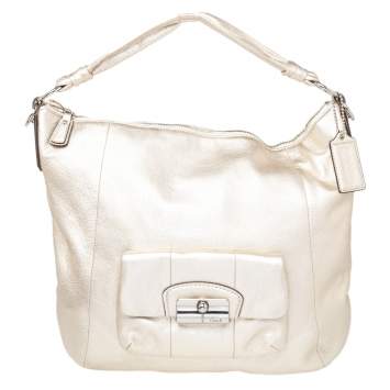 Pre Owned Coach Metallic Gold Leather Kristin Hobo