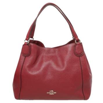Pre Owned Coach Burgundy Leather Phoebe Tote