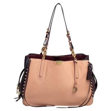Pre Owned Coach Multicolor Leather Whipstitch Colorblock Dreamer Tote