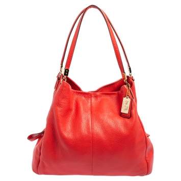 Pre Owned Coach Orange Leather Phoebe Madison Shoulder Bag
