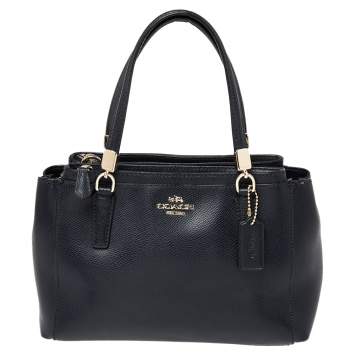 Pre Owned Coach Navy Blue Leather Mini Christie Satchel