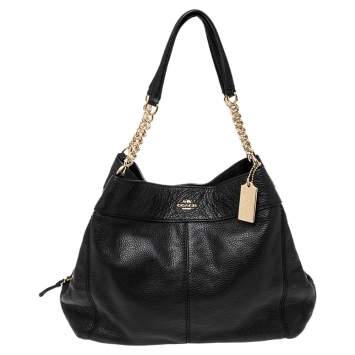Pre Owned Coach Black Pebble Leather Lexy Shoulder Bag