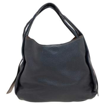 Pre Owned Coach Black/Brown Pebbled Leather Bandit Hobo