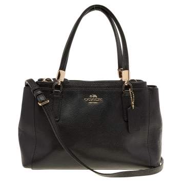 Pre Owned Coach Black Leather Carryall Tote