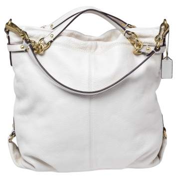 Pre Owned Coach Off White Leather Large Brooke Hobo