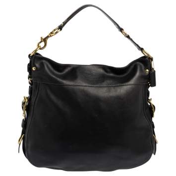 Pre Owned Coach Black Leather Hobo