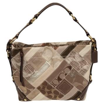Pre Owned Coach Multicolor Canvas, Leather and Suede Patchwork Hobo 