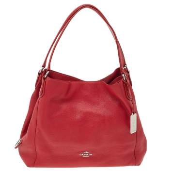 Coach Red Leather Edie Shoulder Bag