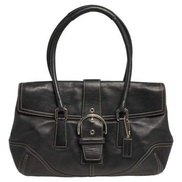 Pre Owned Coach Black Leather Soho Shoulder Bag