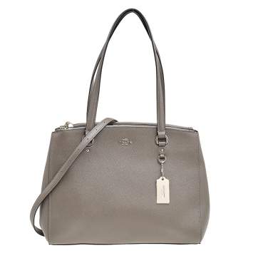 Pre Owned Coach Grey Leather Stanton Top Zip Tote