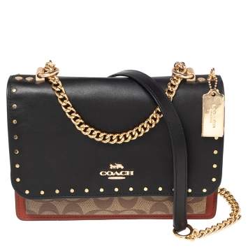 Pre Owned Coach Multicolor Signature Coated Canvas and Leather Klare Crossbody Bag