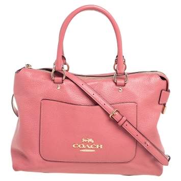 Pre Owned Coach Pink Leather Emma Satchel