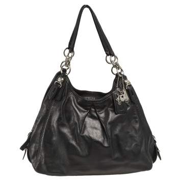 Pre Owned Coach Black Leather Shoulder Bag