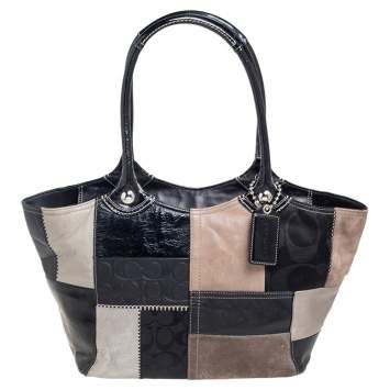 Pre Owned Coach Multicolor Multimedia Bleeker Legacy Tote