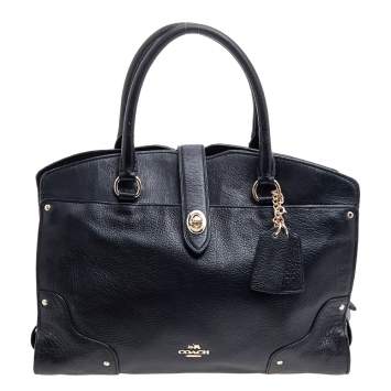 Pre Owned Coach Black Leather Mercer 30 Satchel