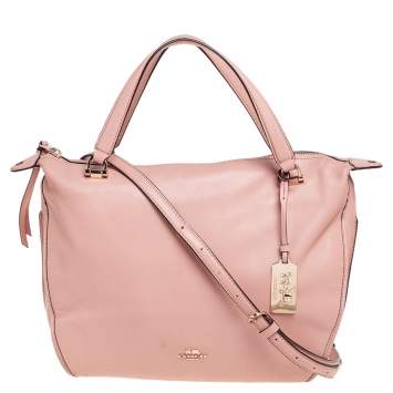 Pre Owned Coach Salmon Pink Leather Smythe Satchel