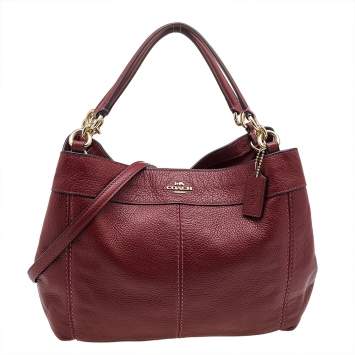 Pre Owned Coach Red Leather Small Lexy Tote