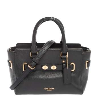 Pre Owned Coach Black Leather Swagger Satchel