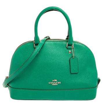 Pre Owned Coach Green Leather Mini Sierra Satchel