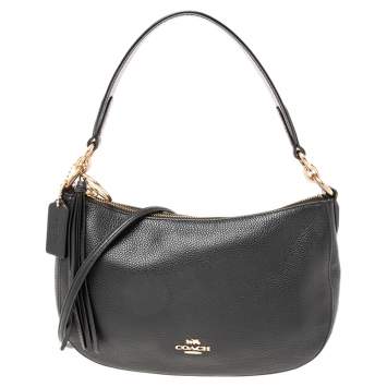 Pre Owned Coach Black Leather Bailey Hobo