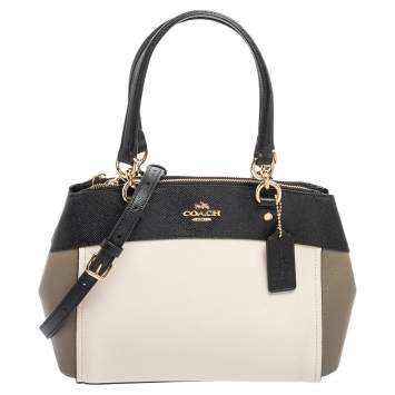 Pre Owned Coach Multicolor Leather Mini Brooke Carryall Satchel