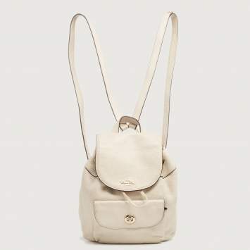 Pre Owned Coach Off White Leather Mini Billie Backpack