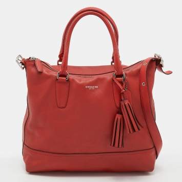 Pre Owned Coach Red Leather Legacy Rory Satchel