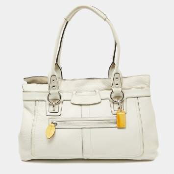 Pre Owned Coach White Leather Penelope Tote