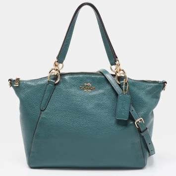 Pre Owned Coach Green Leather Small Kelsey Satchel