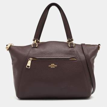 Coach Burgundy Pebbled Leather Prairie Satchel