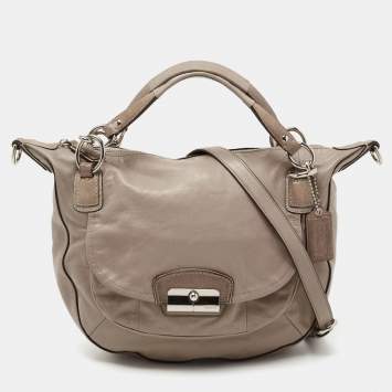 Pre Owned Coach Beige Leather Kristin Shoulder Bag