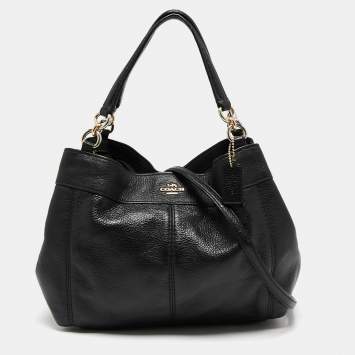 Pre Owned Coach Black Leather Lexy Tote