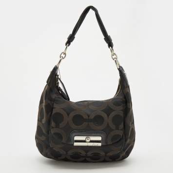 Coach Back Canvas and Leather Kristin Hobo 