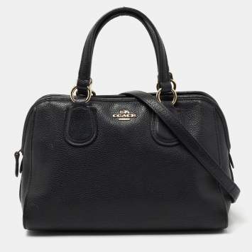 Pre Owned Coach Black Pebbled Leather Small Nolita Satchel