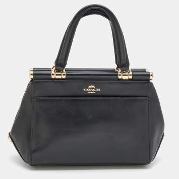 Pre Owned Coach Black Leather 20 Grace Satchel